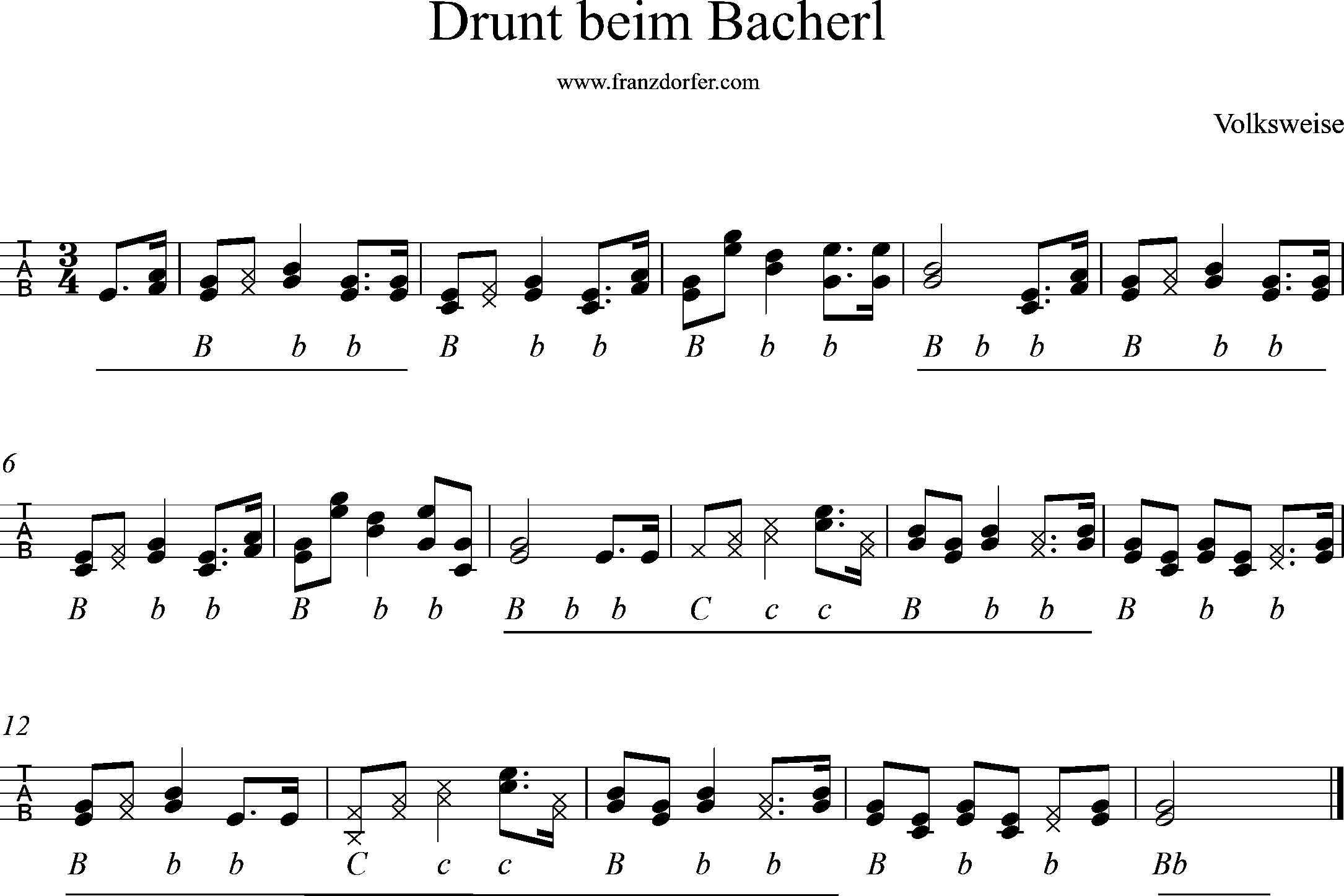 Griffschrift, Drunten beim Bacherl